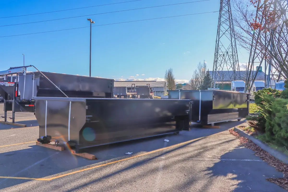 Roll-off dumpster ready for waste disposal at job site for 4 Yard Dumpster Rental in Garfield Heights